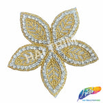 Flower Beaded Rhinestone Applique, RA-236