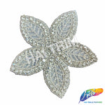 Flower Beaded Rhinestone Applique, RA-236