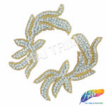 Beaded Rhinestone Motif Applique (sold by pair), RA-240