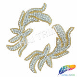 Beaded Rhinestone Motif Applique (sold by pair), RA-240