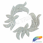 Beaded Rhinestone Motif Applique (sold by pair), RA-240