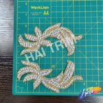 Beaded Rhinestone Motif Applique (sold by pair), RA-240