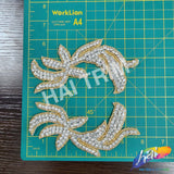 Beaded Rhinestone Motif Applique (sold by pair), RA-240