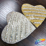Heart Beaded Rhinestone Applique, RA-246