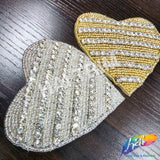 Heart Beaded Rhinestone Applique, RA-246