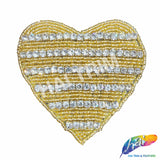 Heart Beaded Rhinestone Applique, RA-246