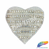 Heart Beaded Rhinestone Applique, RA-246