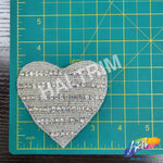 Heart Beaded Rhinestone Applique, RA-246