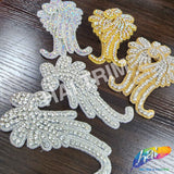 Beaded Rhinestone Motif Applique (sold by pair), RA-247
