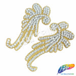 Beaded Rhinestone Wing Motif Applique (sold by pair), RA-247