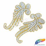 Beaded Rhinestone Motif Applique (sold by pair), RA-247