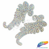 Beaded Rhinestone Motif Applique (sold by pair), RA-247
