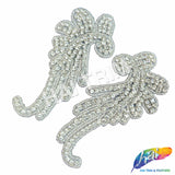 Beaded Rhinestone Motif Applique (sold by pair), RA-247