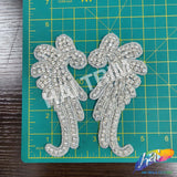 Beaded Rhinestone Motif Applique (sold by pair), RA-247