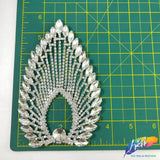 Crystal Leaf Teardrop Rhinestone Applique on Metal Setting, RA-251G