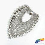 Crystal Leaf Teardrop Rhinestone Applique on Metal Setting, RA-251G