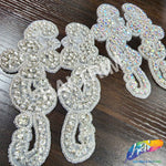 Beaded Rhinestone Motif Applique (sold by pair), RA-254
