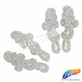 Beaded Rhinestone Motif Applique (sold by pair), RA-254
