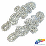 Beaded Rhinestone Motif Applique (sold by pair), RA-254