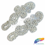 Beaded Rhinestone Motif Applique (sold by pair), RA-254