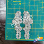 Beaded Rhinestone Motif Applique (sold by pair), RA-254