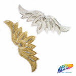 Beaded Rhinestone Wing Motif Applique, RA-255