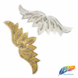 Beaded Rhinestone Wing Motif Applique, RA-255