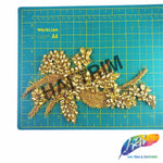 SALE! Flower Beaded Rhinestone Motif Applique on Lace (Sold by Pair), RA-300