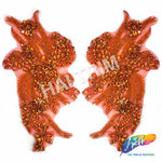 SALE! Flower Beaded Rhinestone Motif Applique on Lace (Sold by Pair), RA-300