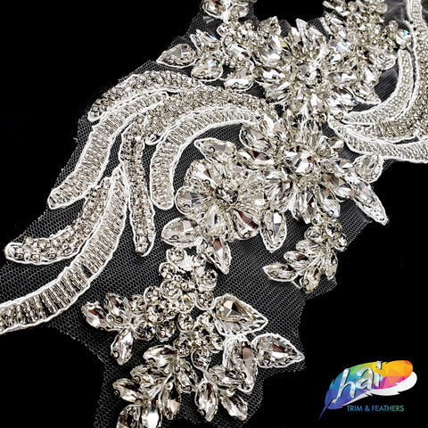 Crystal Rhinestone Applique on Metal Setting (sold by pair), 91371 – Hai  Trim & Feathers