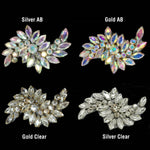 Fancy Wavy Rhinestone Motif Applique, RA-082