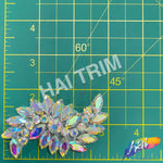 Fancy Wavy Rhinestone Motif Applique, RA-082