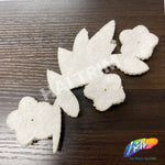 Beaded Rhinestone Flower Motif Applique on Felt, RA-252