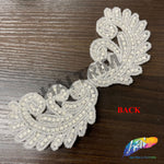 Angel Wing Beaded Rhinestone Applique (sold by pair), RA-256