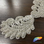 Angel Wing Beaded Rhinestone Applique (sold by pair), RA-256