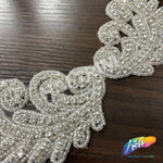 Angel Wing Beaded Rhinestone Applique (sold by pair), RA-256