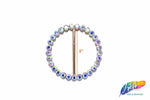 2" Round Rhinestone Buckle with Bar, RB-001