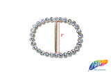 2" Oval Rhinestone Buckle with Bar, RB-002