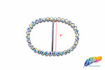 2" Oval Rhinestone Buckle with Bar, RB-002