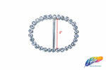 2" Oval Rhinestone Buckle with Bar, RB-002