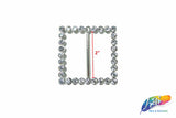 2" Square Rhinestone Buckle with Bar, RB-003