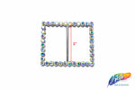 2" Rectangle Rhinestone Buckle with Bar, RB-004