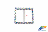 2" Rectangle Rhinestone Buckle with Bar, RB-004