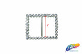 2" Rectangle Rhinestone Buckle with Bar, RB-004