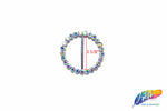 1 1/2" Round Rhinestone Buckle with Bar, RB-005