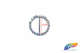 1 1/2" Round Rhinestone Buckle with Bar, RB-005
