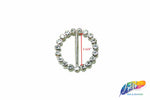 1 1/2" Round Rhinestone Buckle with Bar, RB-005
