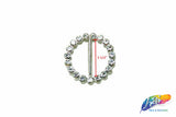 1 1/2" Round Rhinestone Buckle with Bar, RB-005