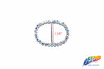 1 1/2" Oval Rhinestone Buckle with Bar, RB-006