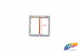 1 1/2" Square Rhinestone Buckle with Bar, RB-007